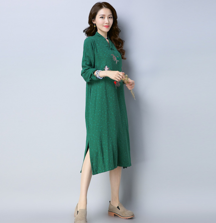 GW2096 Vintage Dress Green