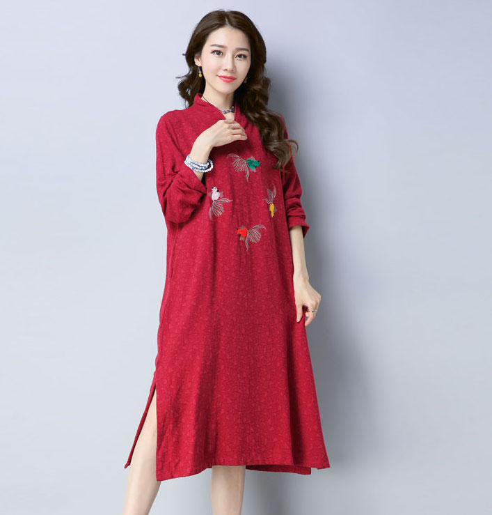 GW2096 Vintage Dress Red