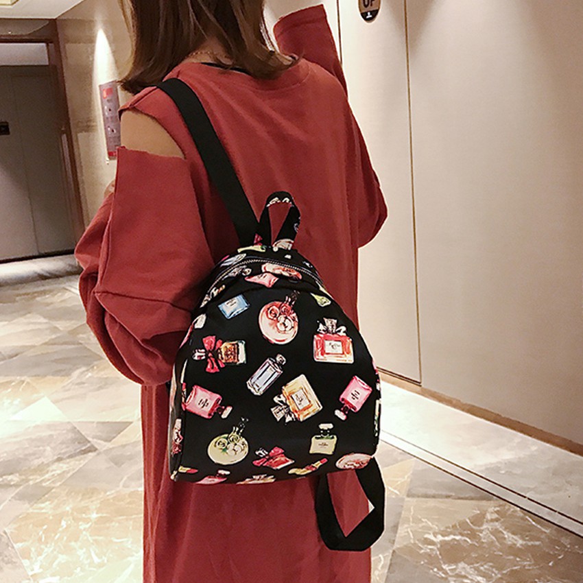 KW80155 Beauty Women Backpack Black Perfume