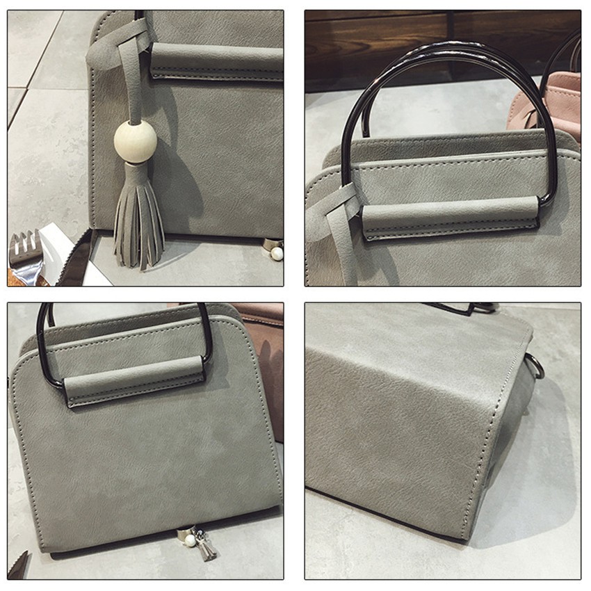 KW80185 Lovely Tassel Shoulder Bag Grey