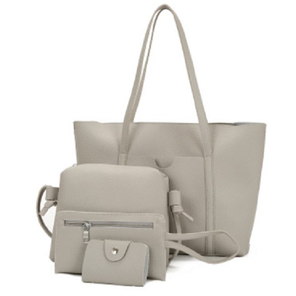 RD90012 Women Fashion Tote Bag Light Grey