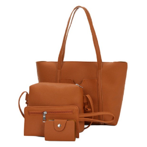 RD90012 Women Fashion Tote Bag Brown