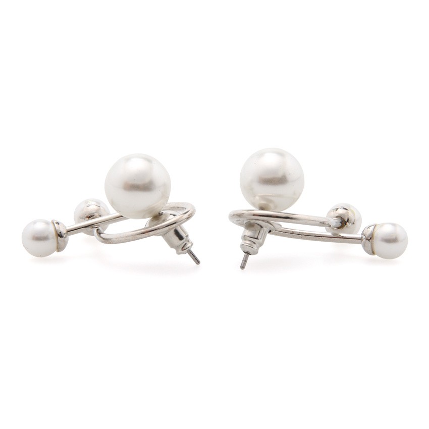 RD90021 Women Pearl Earring Silver