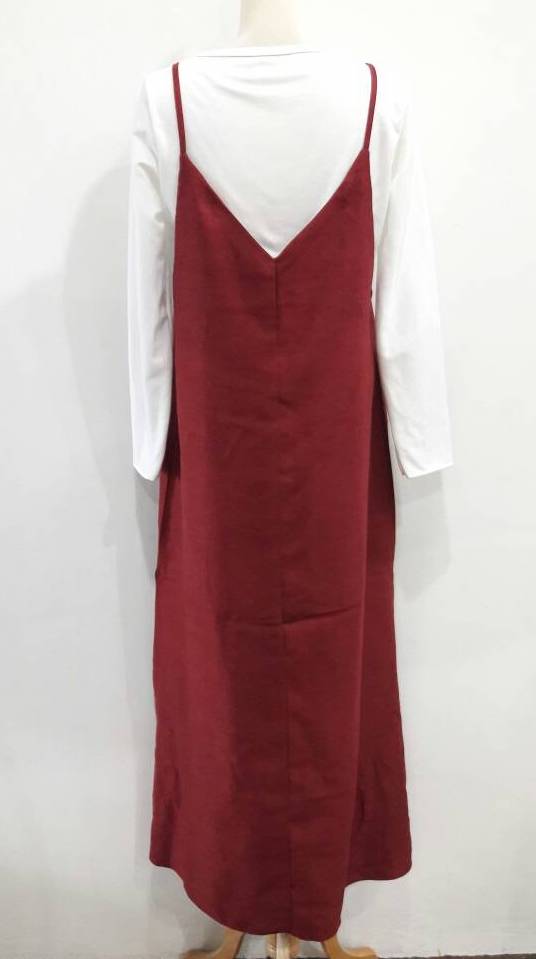 JW5023 Slit Dress & Top Set Maroon