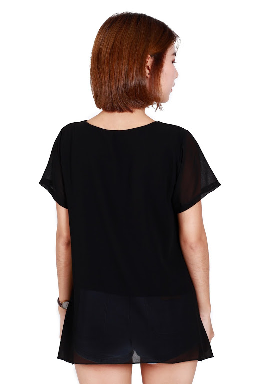 QA-209 Pretty Women Top Black