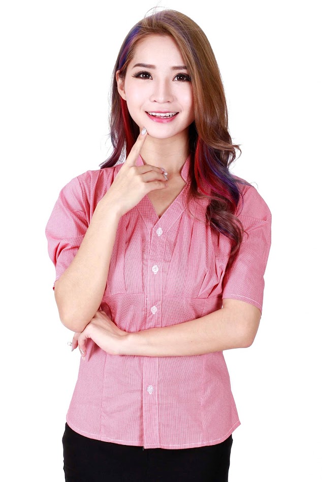 QA-212 Ladies Office Wear Top Red