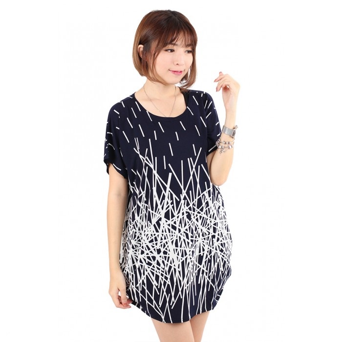 QA-219 Trendy Women Top Navy Blue