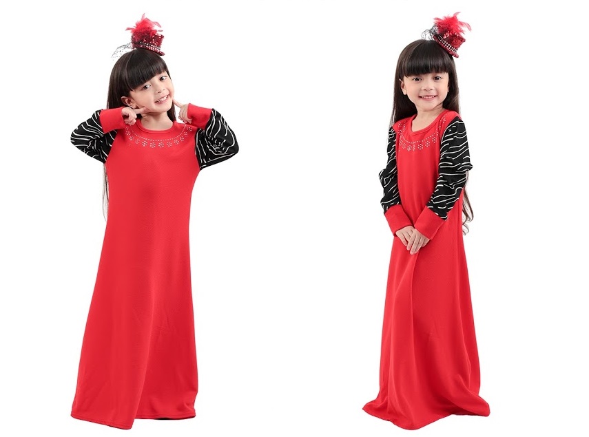 QA-273 Pretty Kids Muslimah Jubah Red