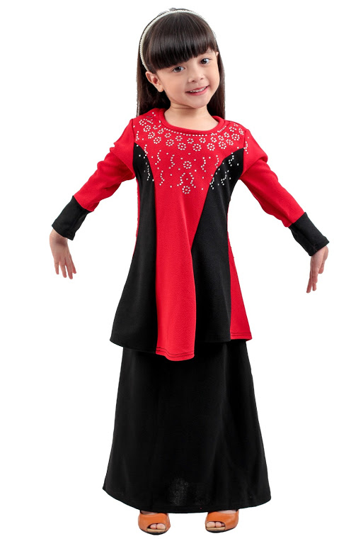 QA-274 Modern Kids Baju Kurung Black