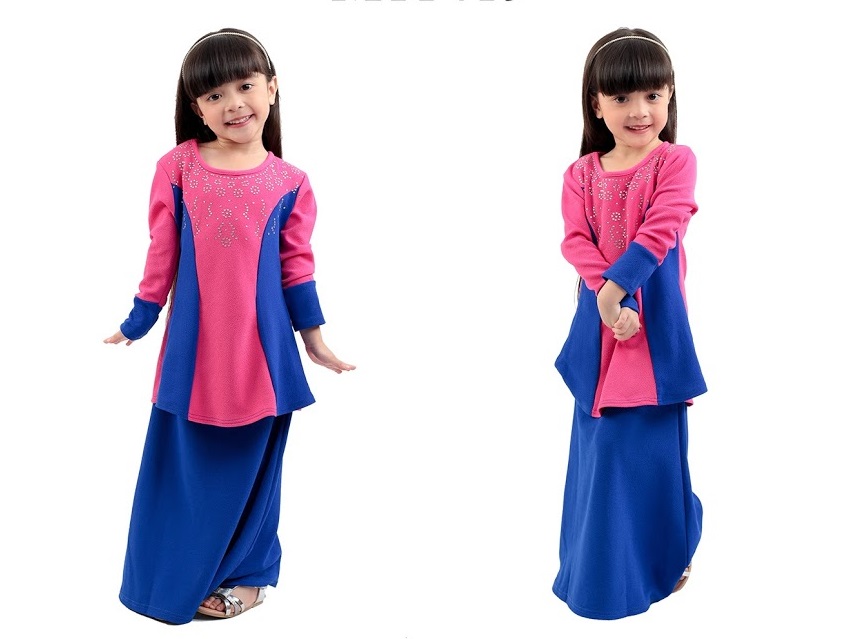 QA-274 Modern Kids Baju Kurung Blue