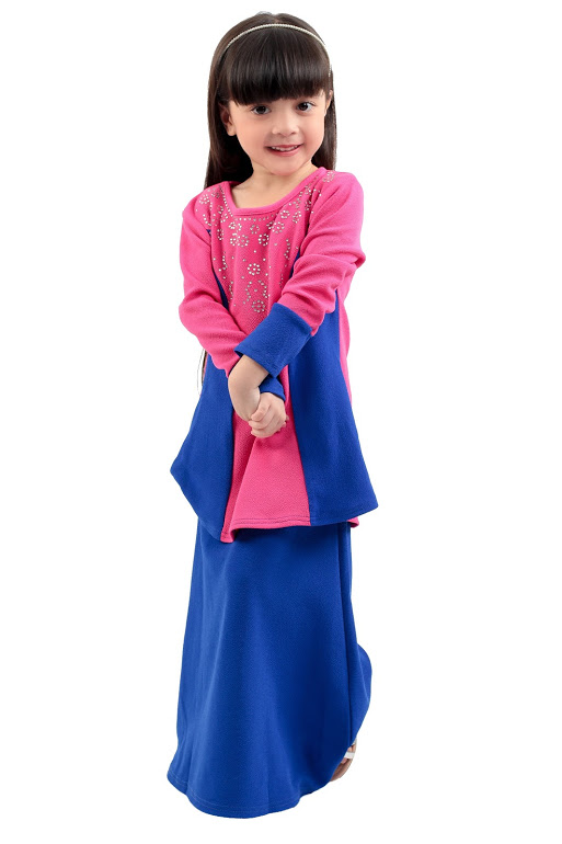 QA-274 Modern Kids Baju Kurung Blue