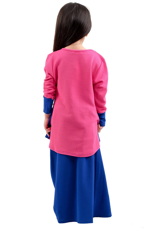 QA-274 Modern Kids Baju Kurung Blue