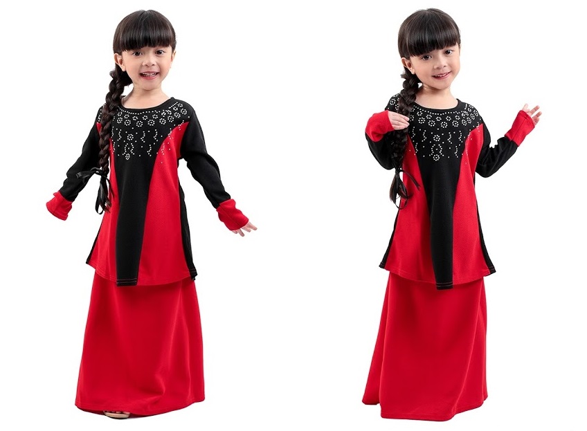 QA-274 Modern Kids Baju Kurung Red