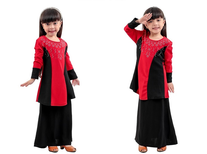 QA-274 Modern Kids Baju Kurung Black