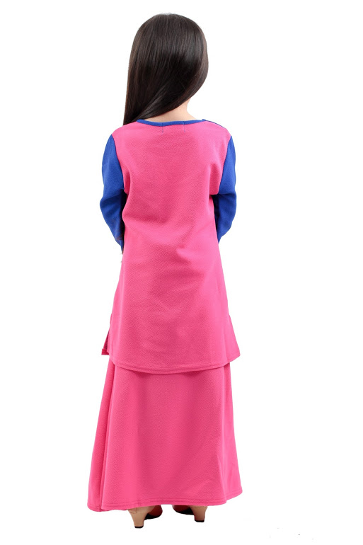 QA-276 Kids Modern Baju Kurung Pink