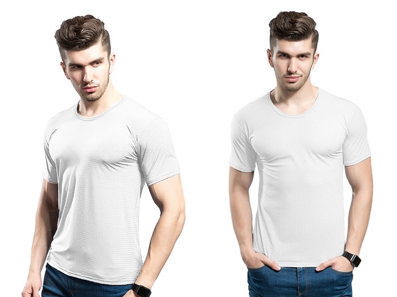 QA-288 Men Fashion Ice Silk T Shirt White