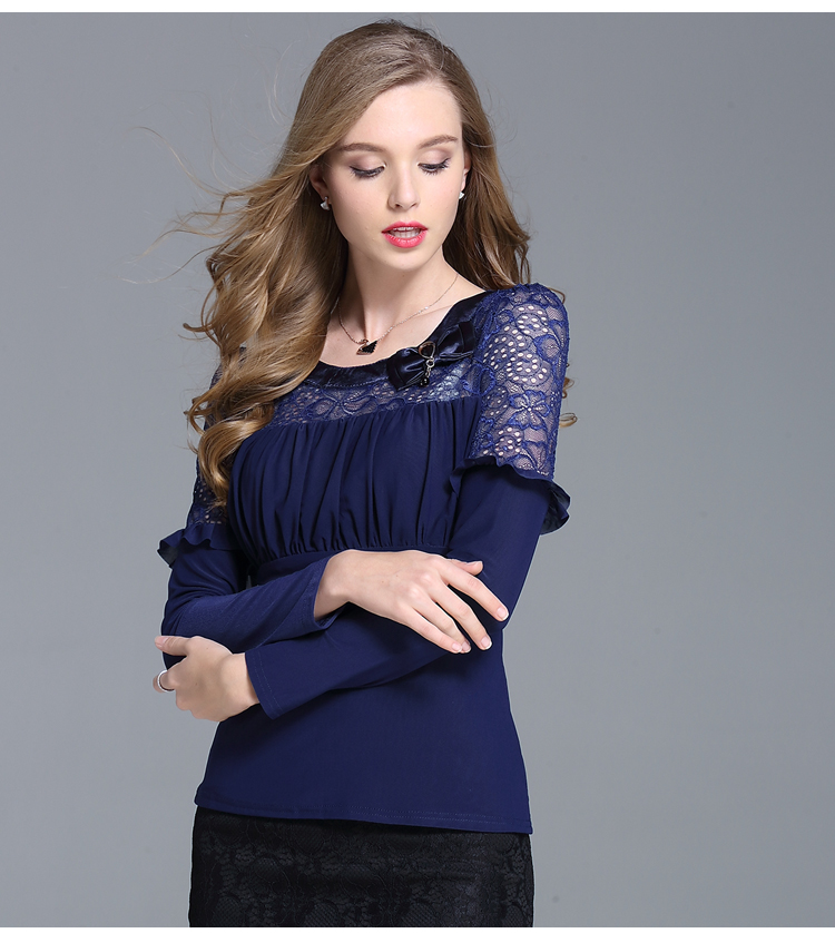 VW12161 Elegant Lace Top Blue