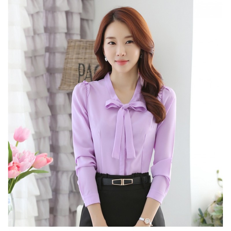 WT21021 Elegant Chiffon Top Purple