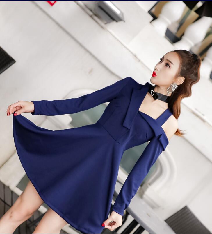 GW2103 Stylish Dress Dark Blue