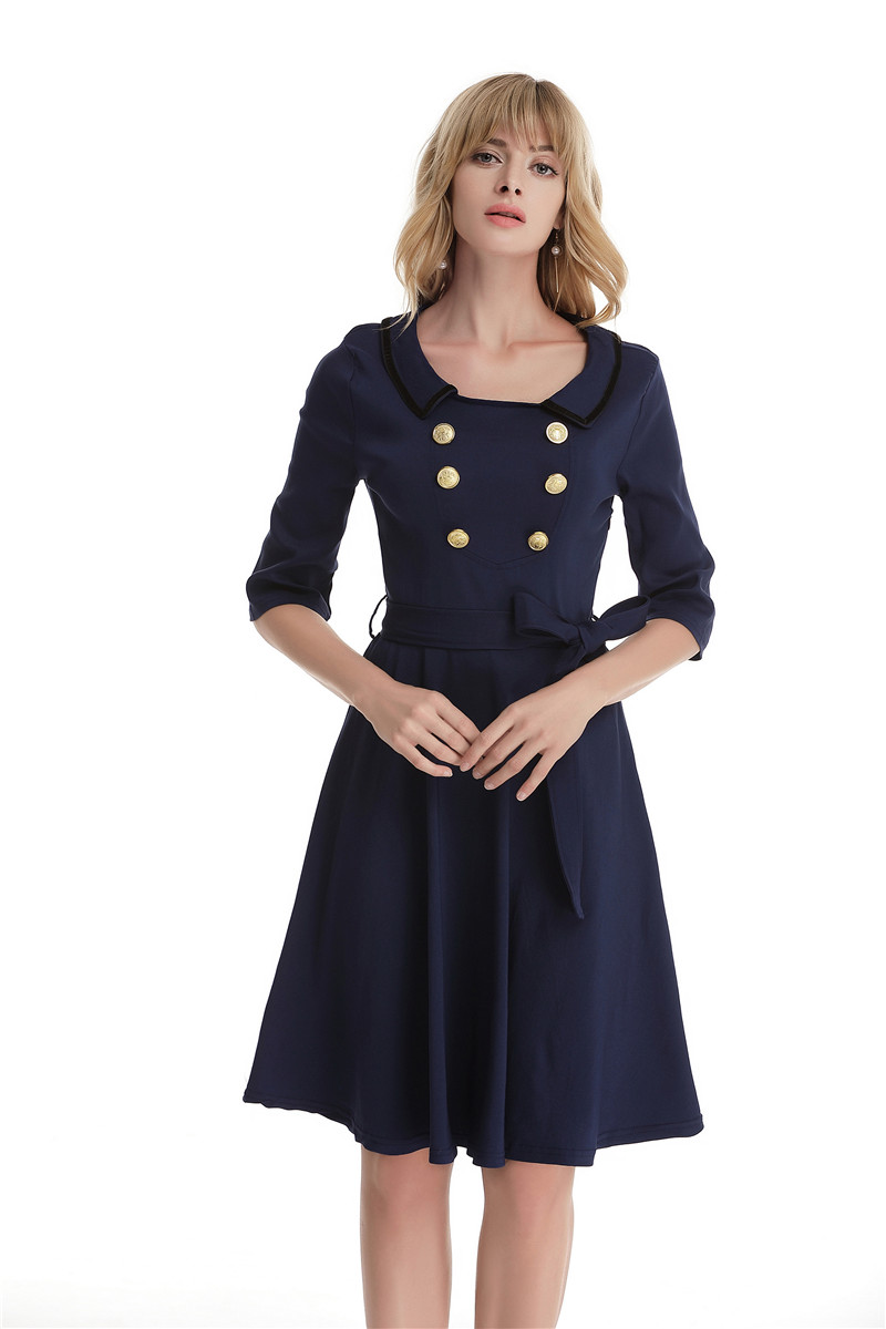 GW2126 Unique Dress Dark Blue