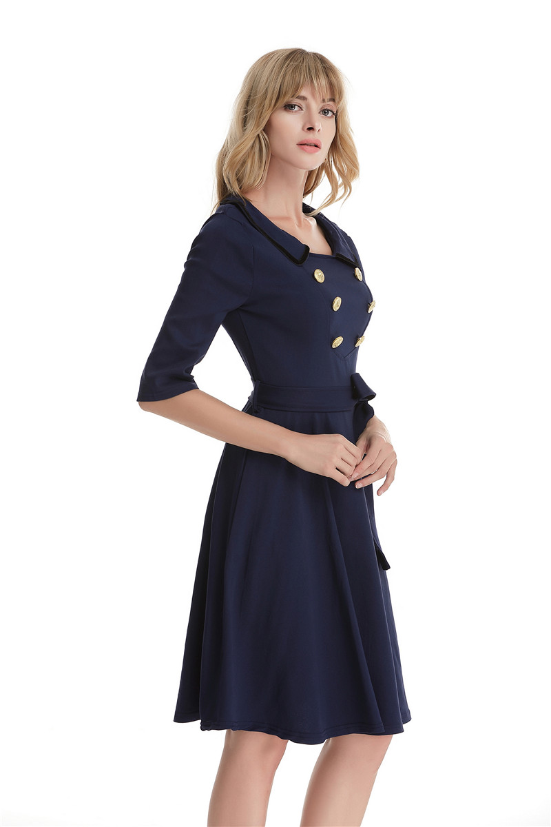 GW2126 Unique Dress Dark Blue