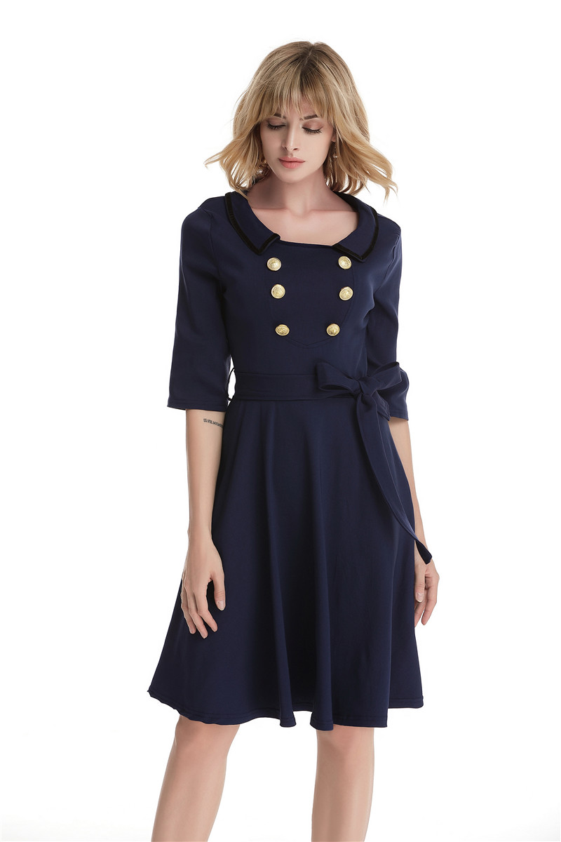 GW2126 Unique Dress Dark Blue