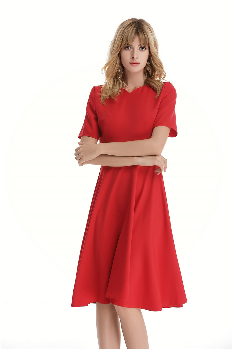 GW2128 Casual OL Dress Red