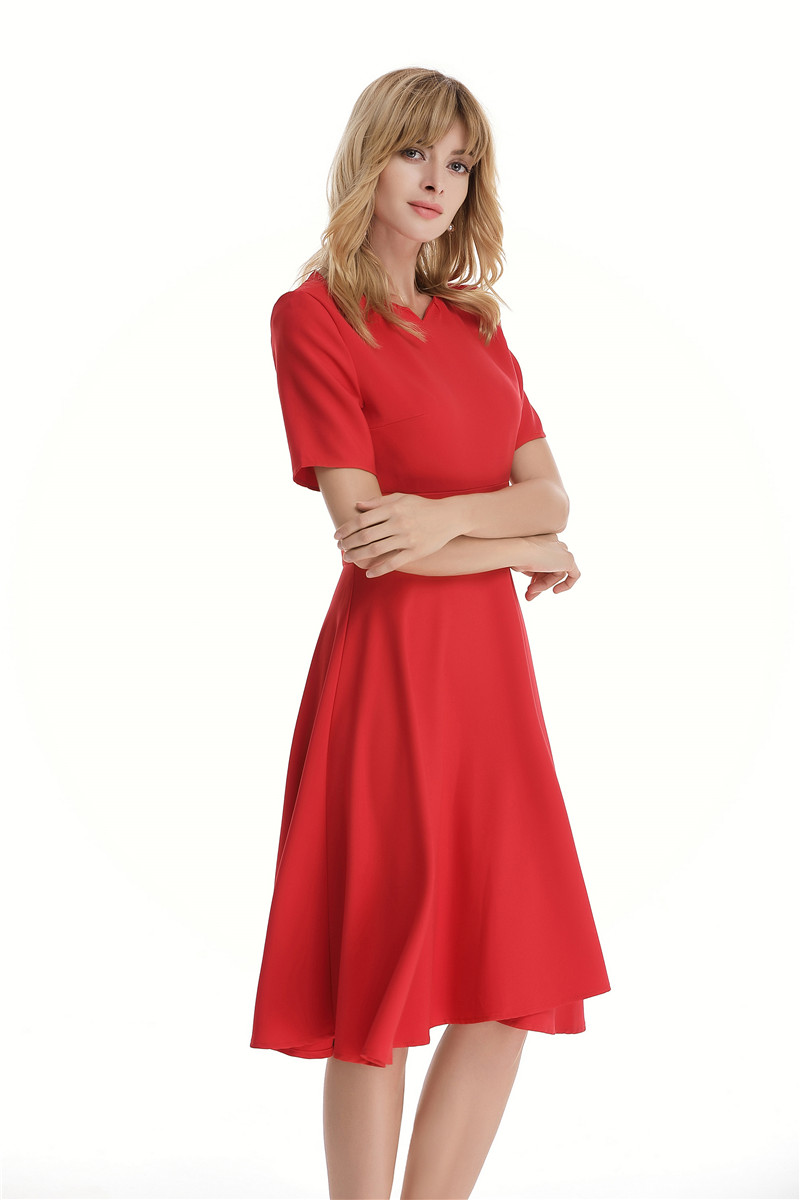 GW2128 Casual OL Dress Red