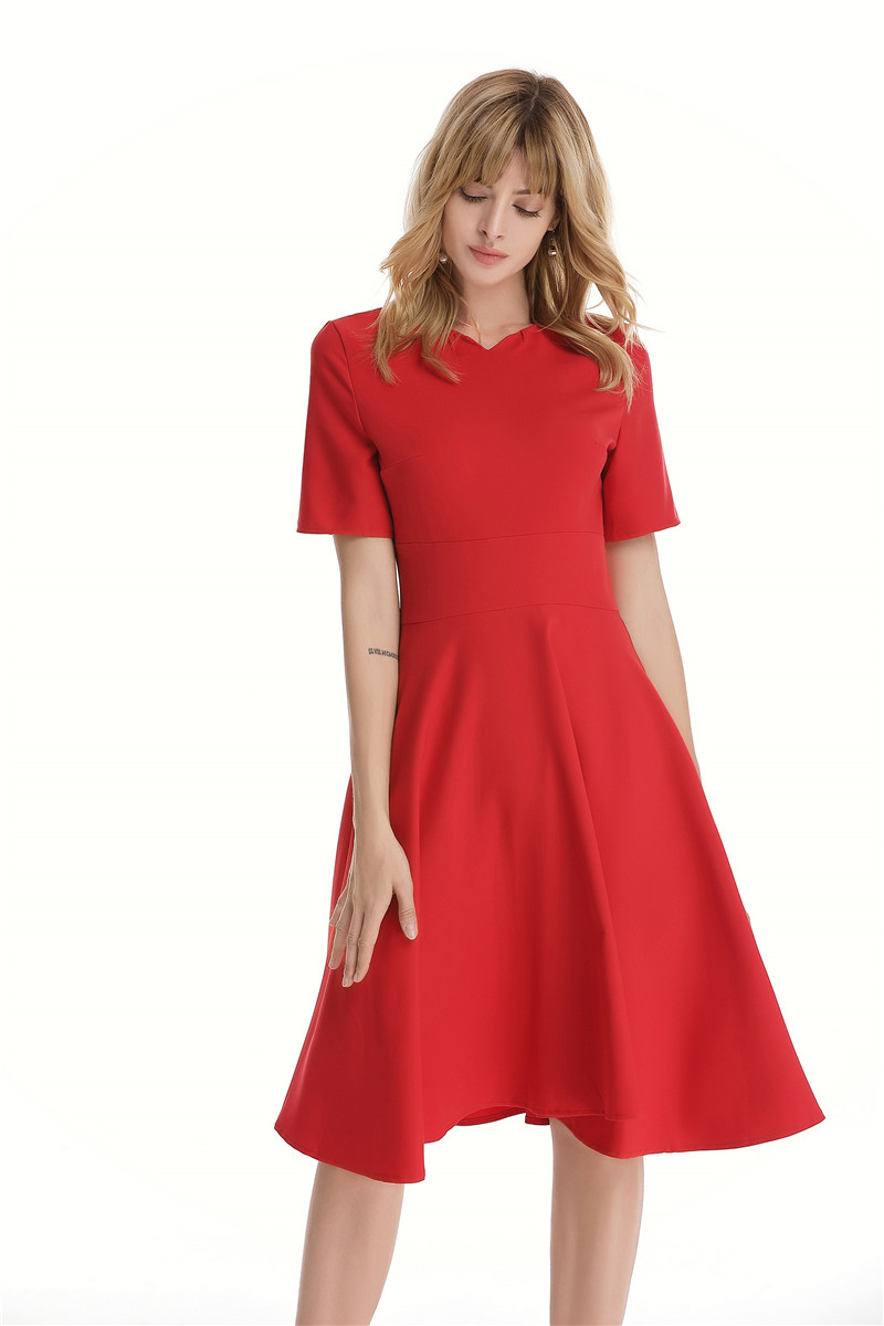 GW2128 Casual OL Dress Red