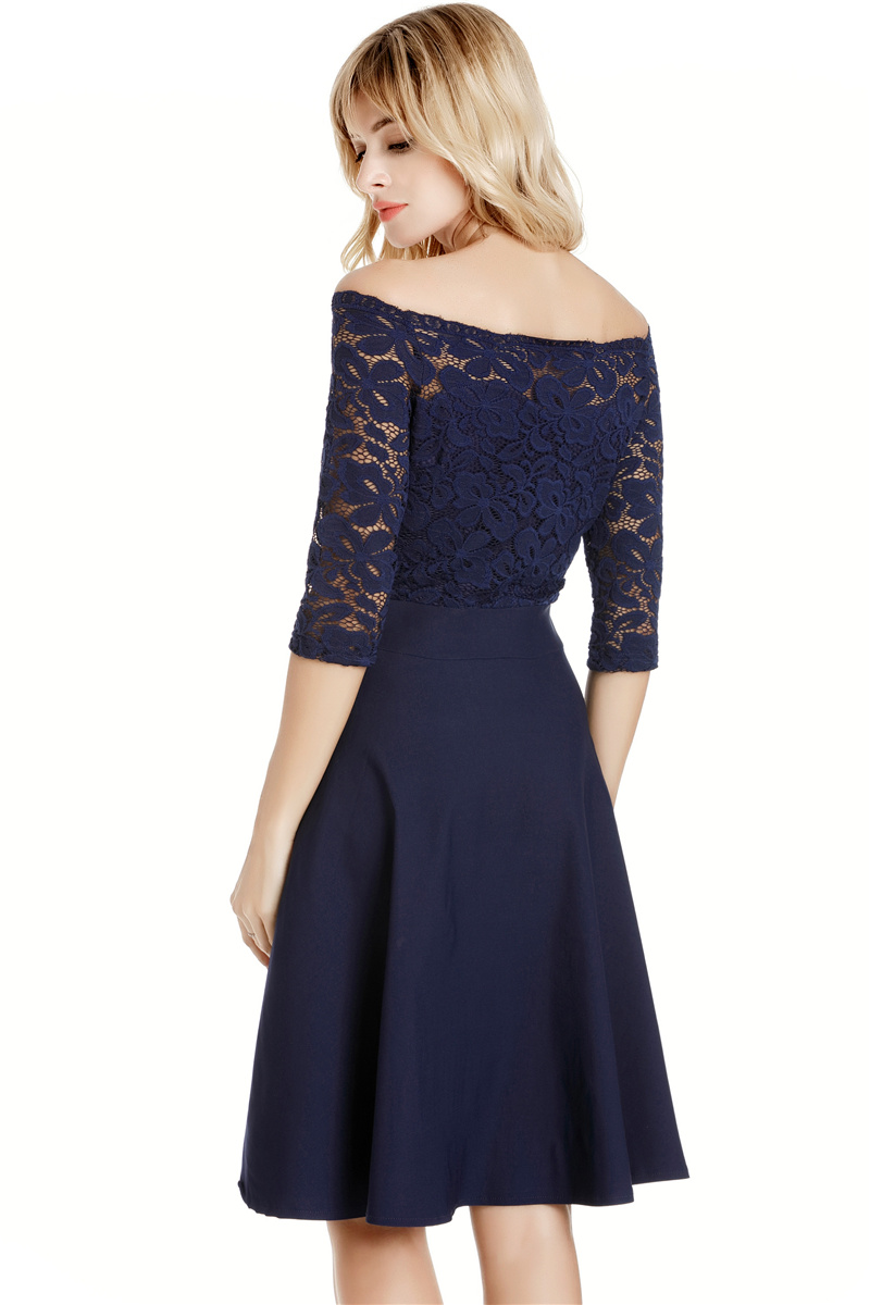 GW2129 Sexy Off Shoulder Dark Blue