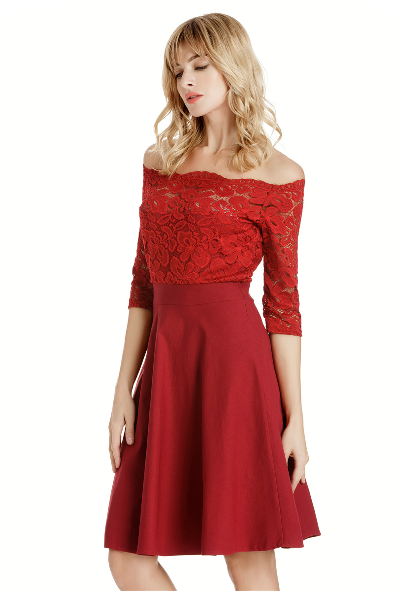 GW2129 Sexy Off Shoulder Red