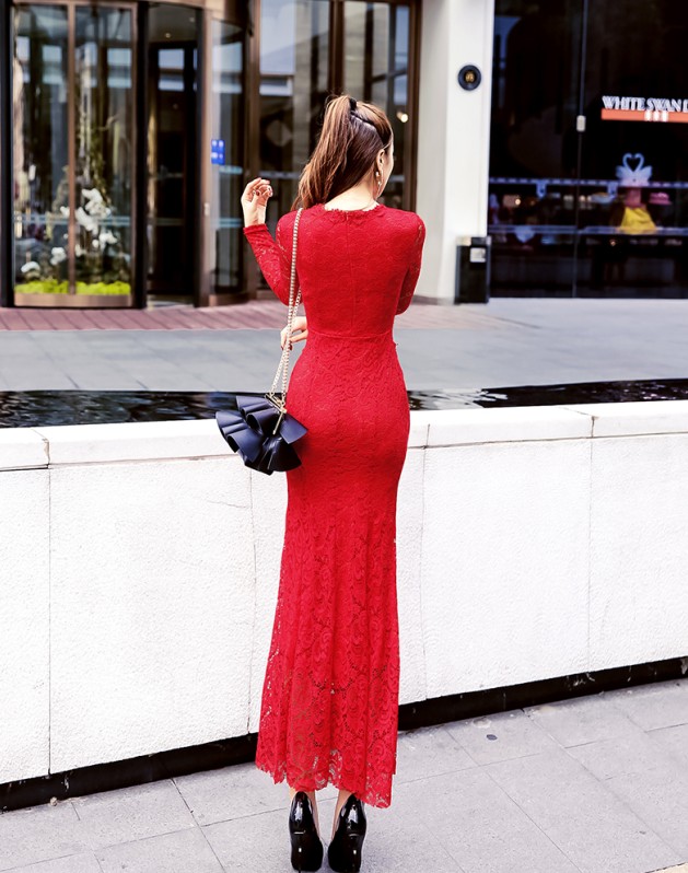 GW2166 Unique Maxi Dress Red