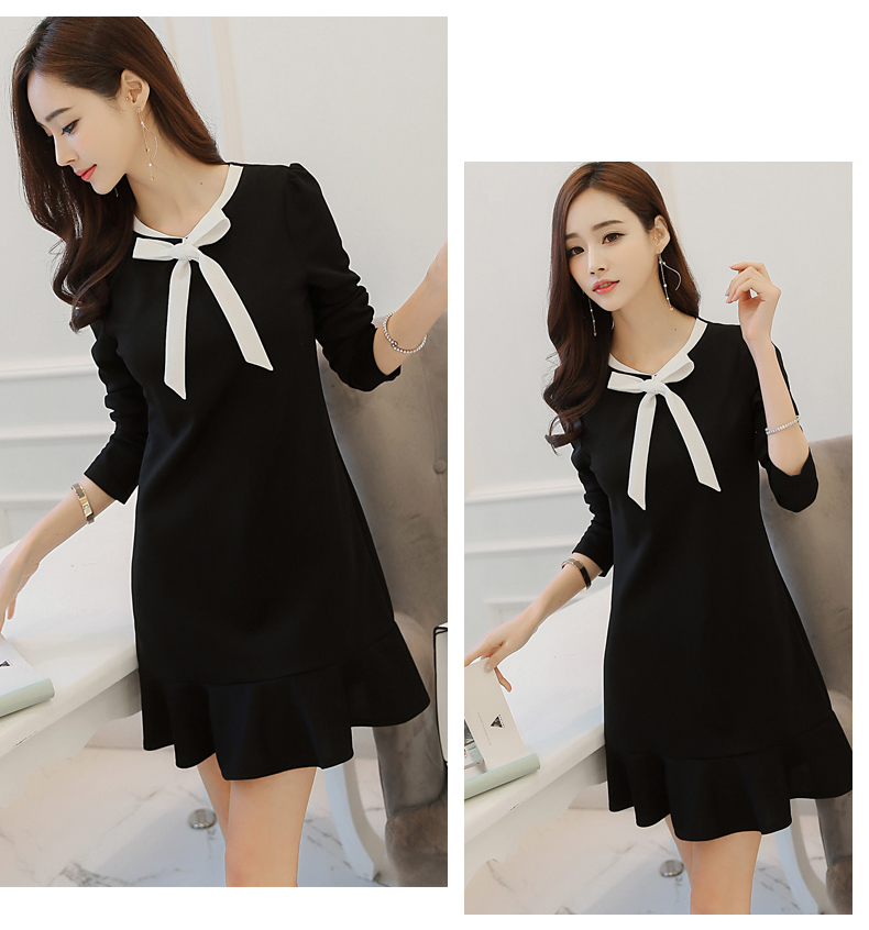 WD3863 Korea OL Dress Black