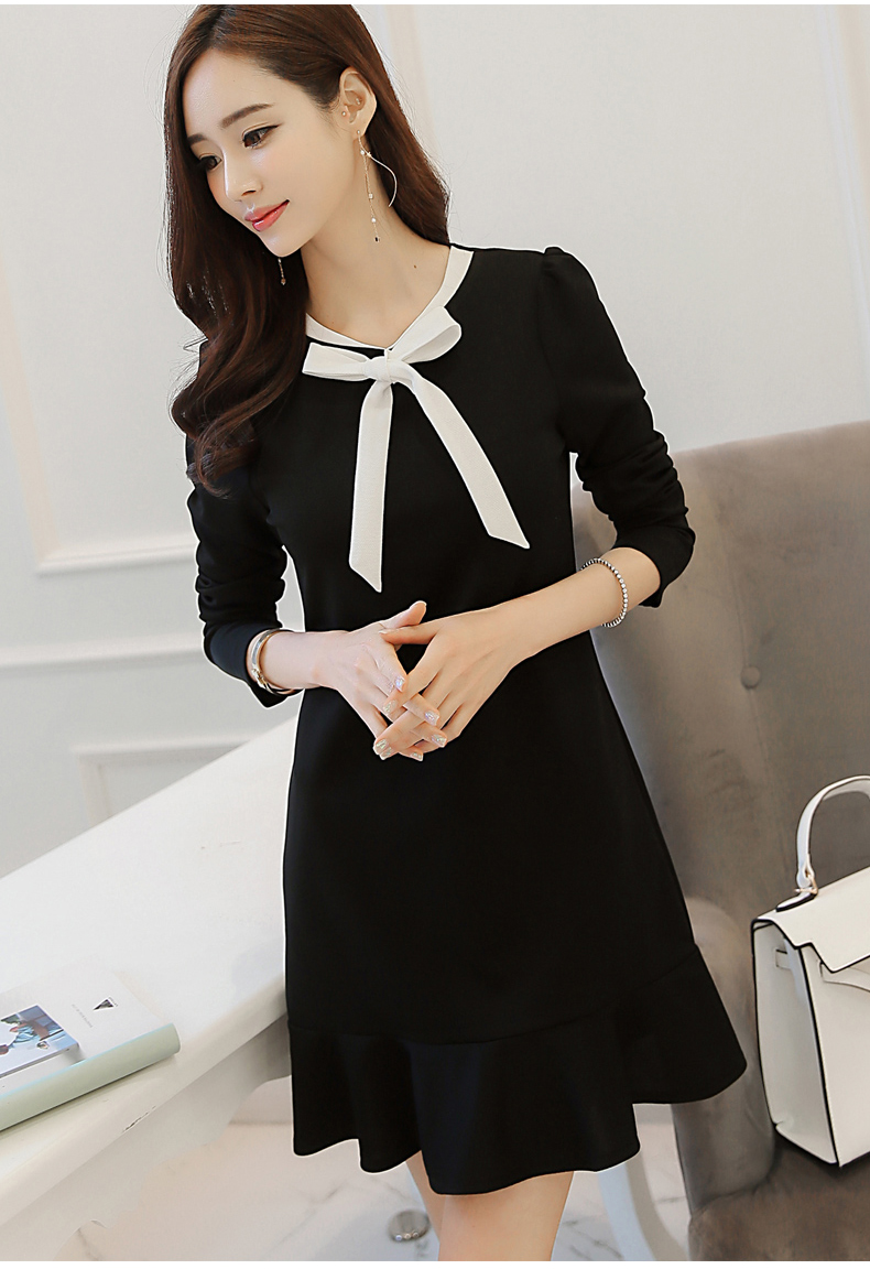 WD3863 Korea OL Dress Black