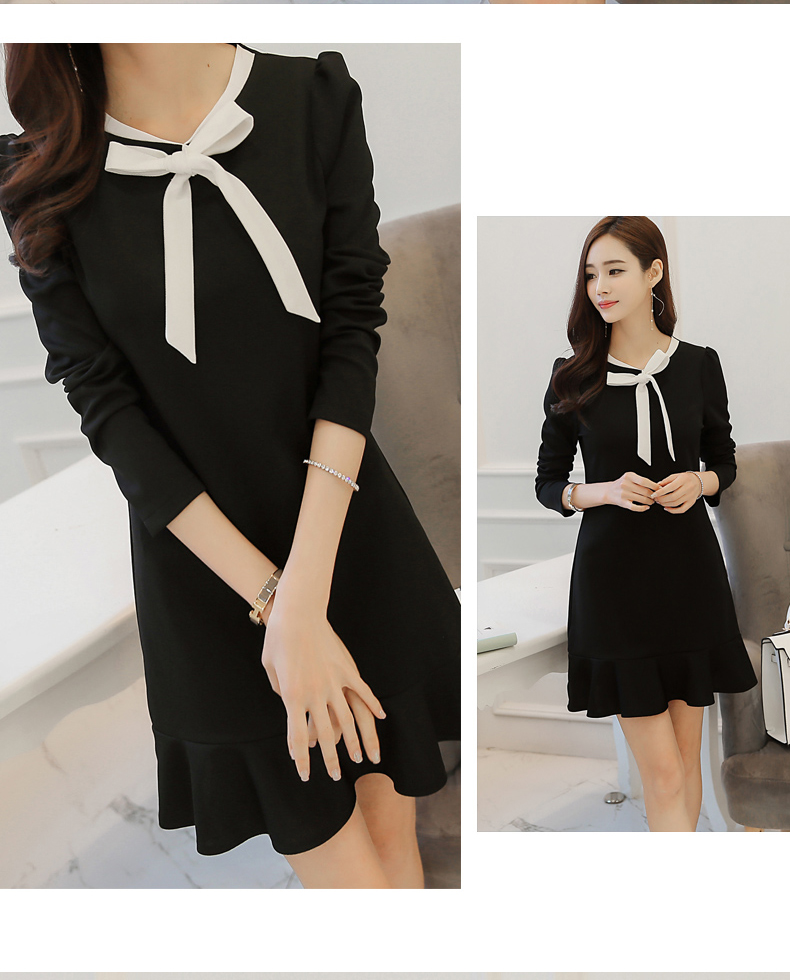 WD3863 Korea OL Dress Black