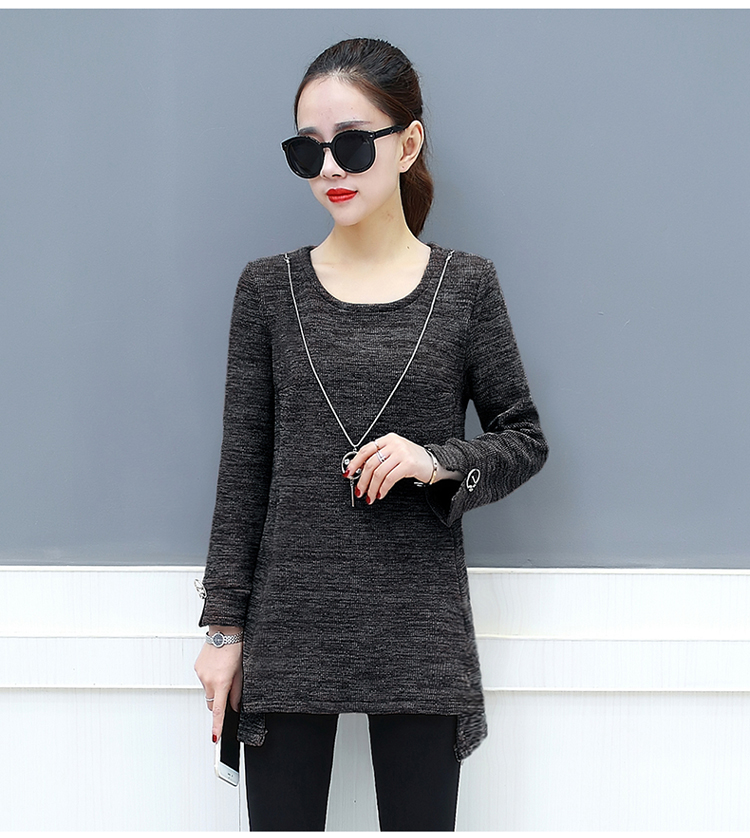 WT7602 Korea Fashion Top Dark Grey