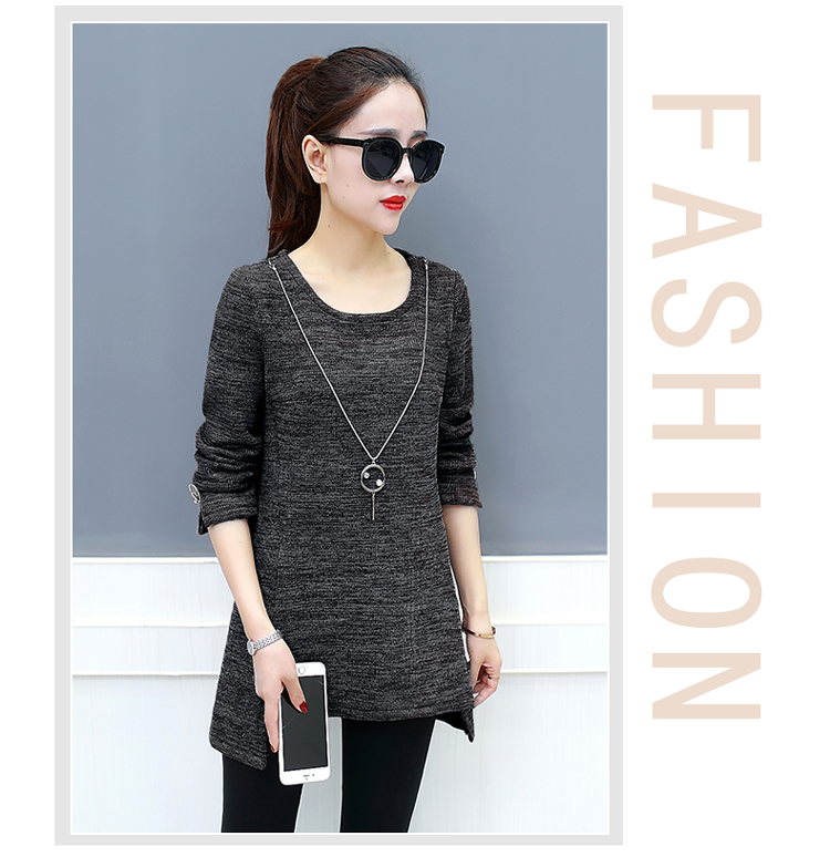 WT7602 Korea Fashion Top Dark Grey