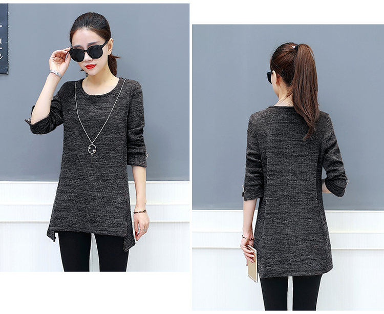 WT7602 Korea Fashion Top Dark Grey