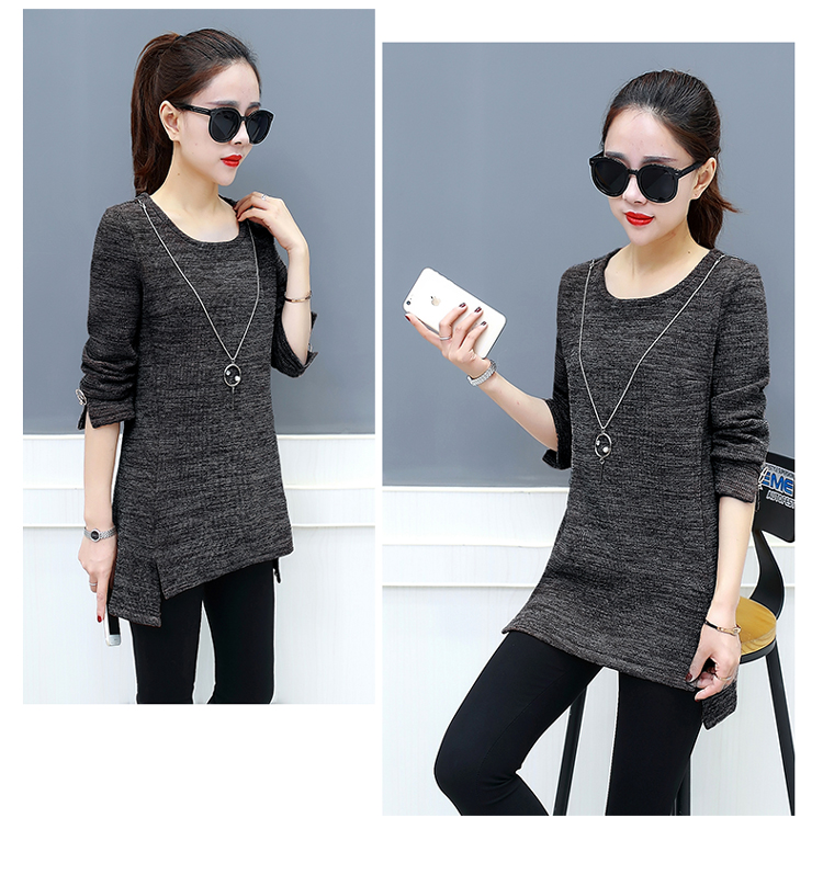 WT7602 Korea Fashion Top Dark Grey