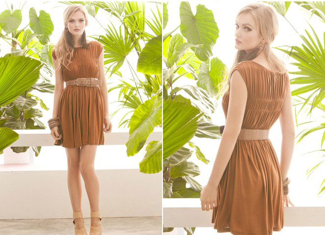 KF507 Pretty Dress Brown