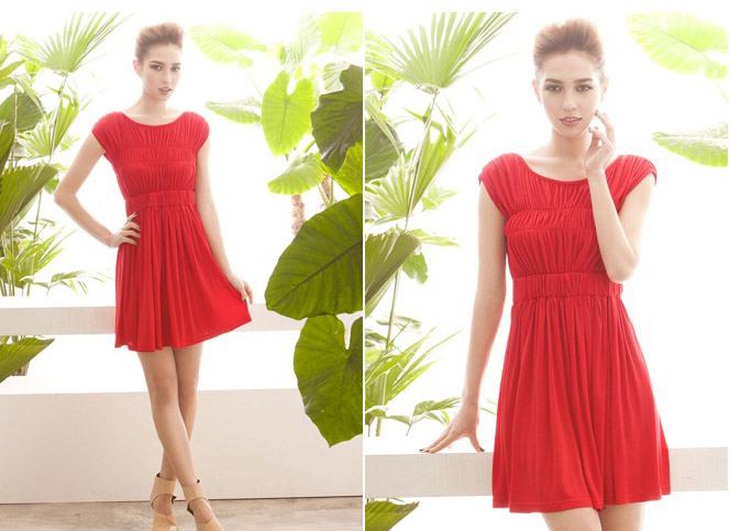 KF507 Pretty Dress Red