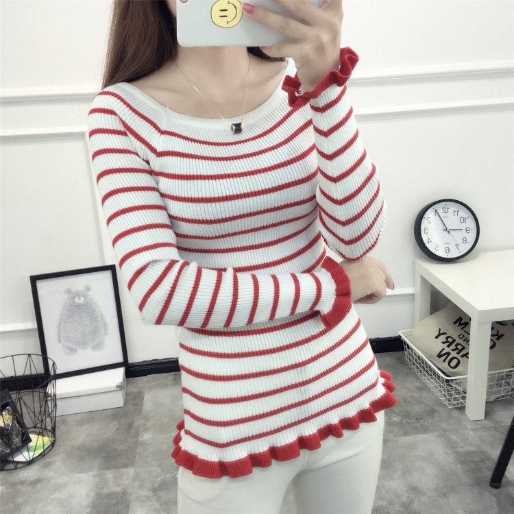 KF513 Long Sleeved Shirt Stripe Red