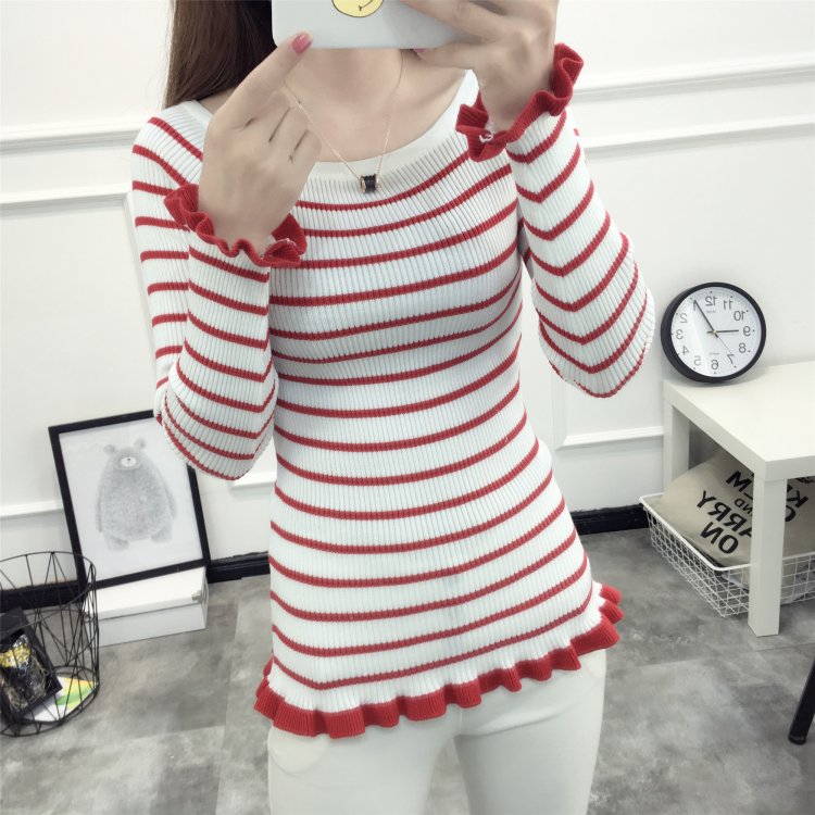 KF513 Long Sleeved Shirt Stripe Red