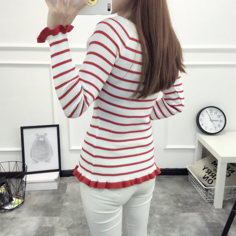 KF513 Long Sleeved Shirt Stripe Red