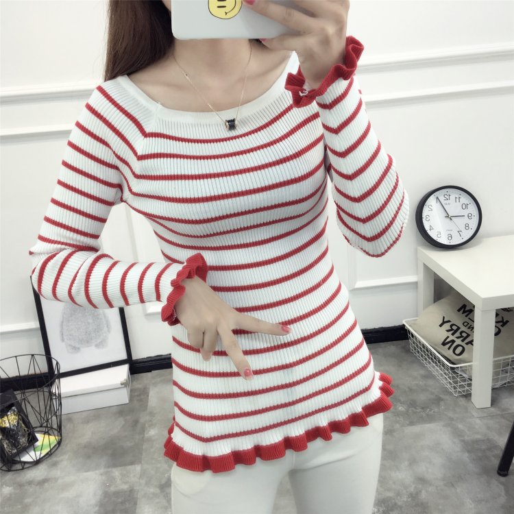 KF513 Long Sleeved Shirt Stripe Red