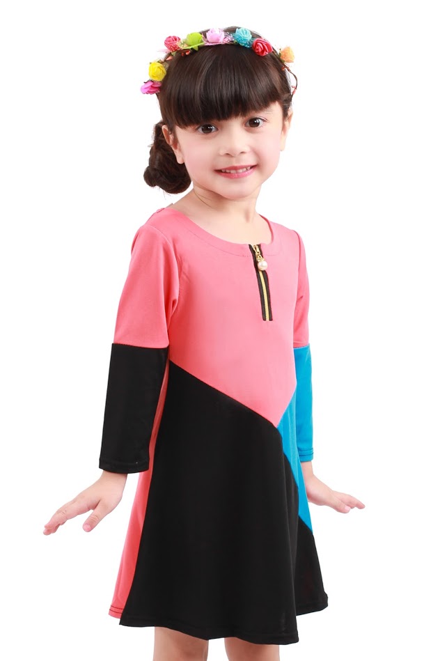 QA-235 Kids Cute Dress Coral