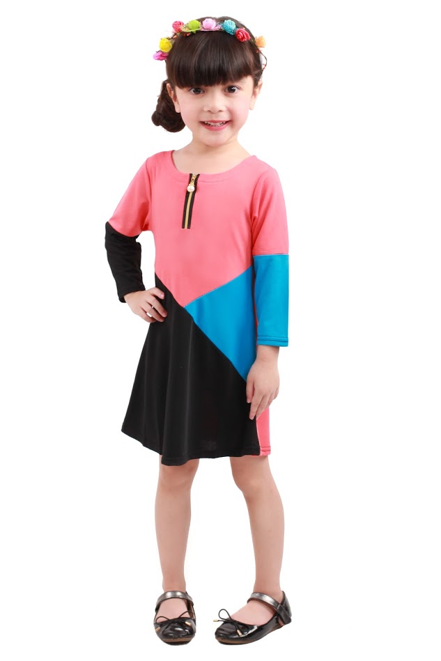 QA-235 Kids Cute Dress Coral