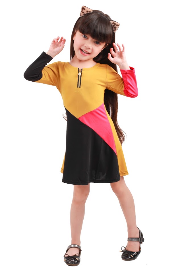 QA-235 Kids Cute Dress Mustard