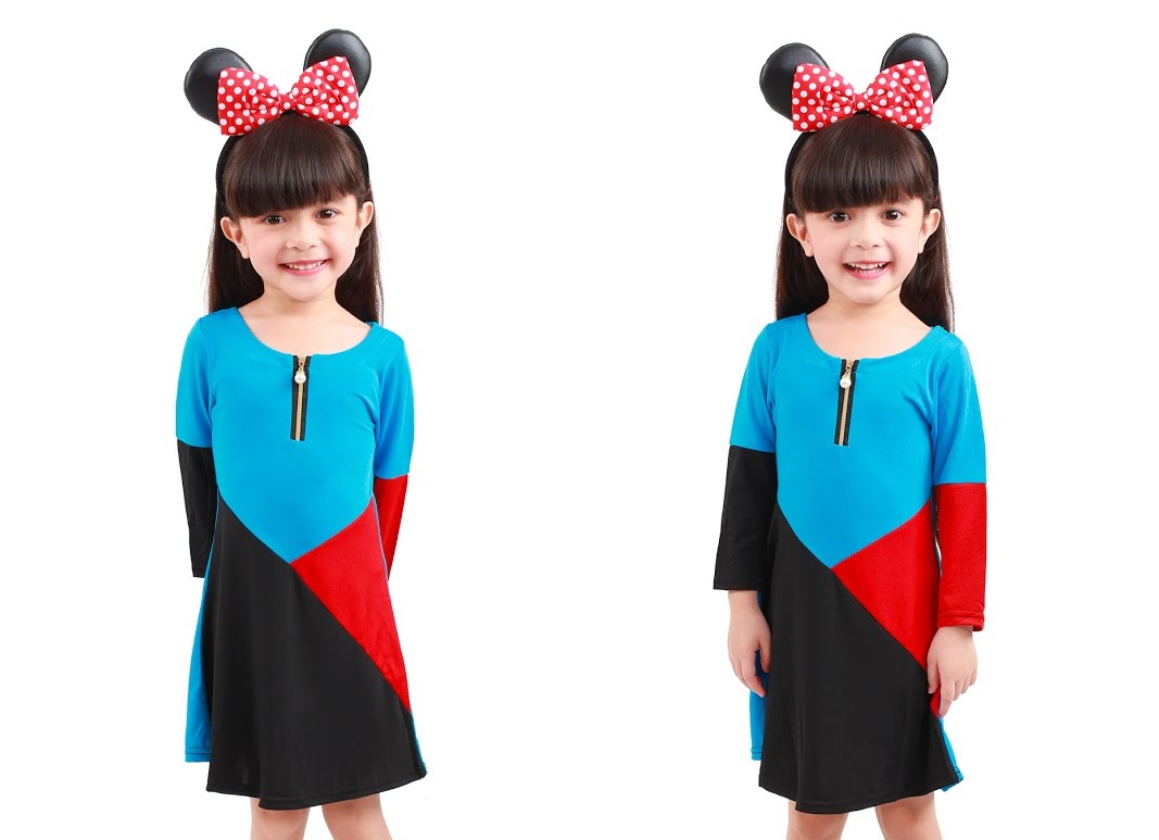 QA-235 Kids Cute Dress Blue