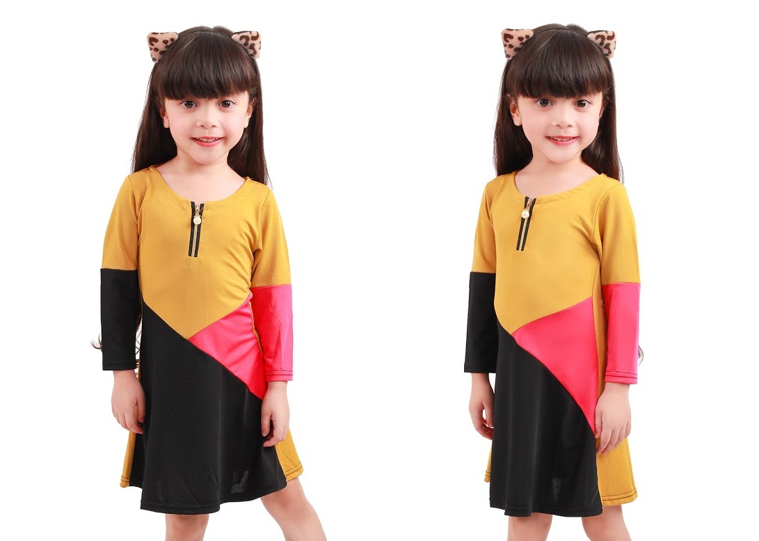 QA-235 Kids Cute Dress Mustard